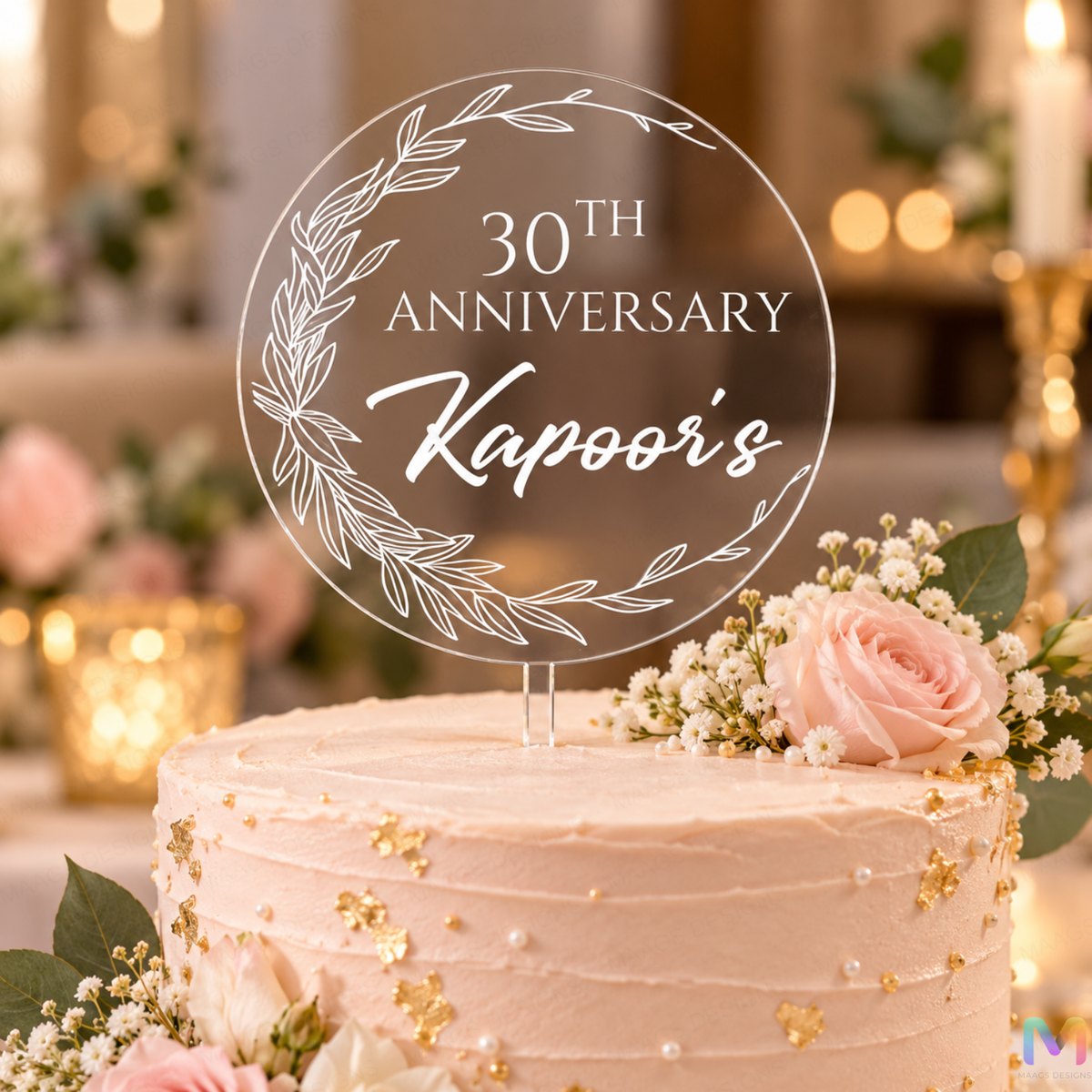 Personalized Clear Acrylic Cake Topper