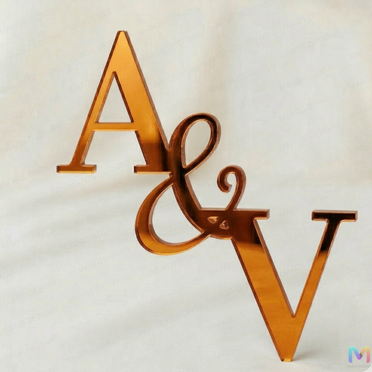 Custom Acrylic Cake Topper, Party Decor Acrylic : Copper Gold 3 mm