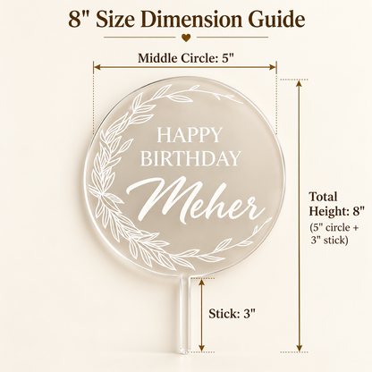 Personalized Clear Acrylic Cake Topper