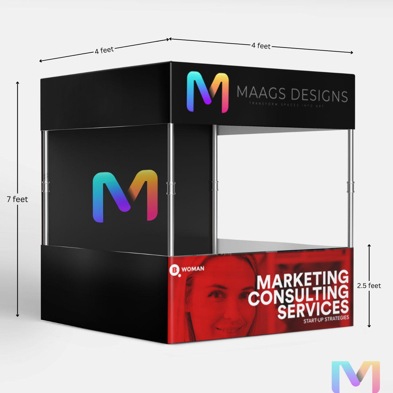 marketing tent Canopy Tent, Promotional Tent, Marketing Tent (6' X 6' X 7' ft) – Maags Designs