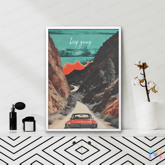 Keep Going - Motivational Quote (Printed Canvas Wall Art) | Gallery Wall Decor