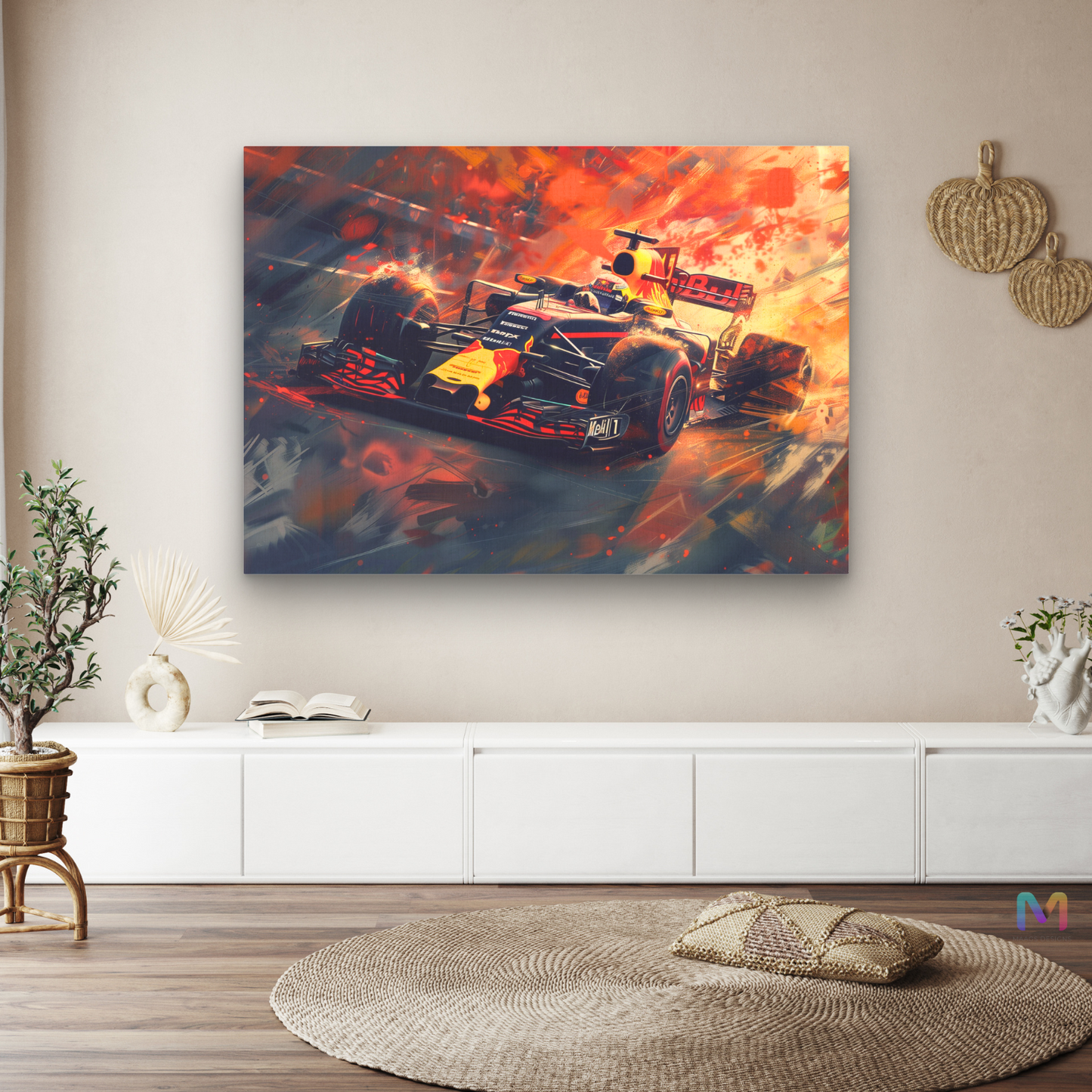 Formula 1 Racing - Racing Cars (Printed Canvas Wall Art) | Gallery Wall Decor