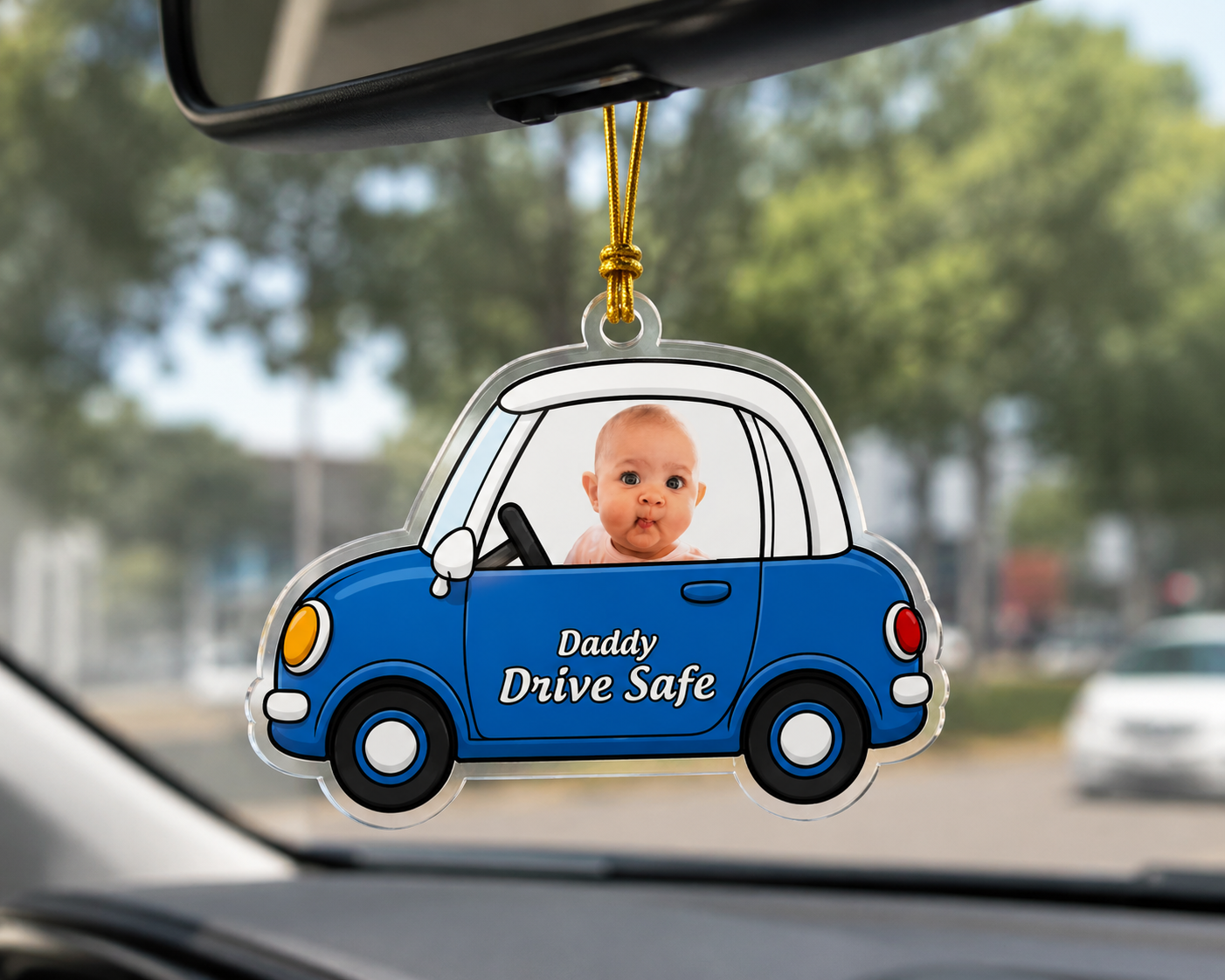 Personalized Acrylic Photo Car Hanging Baby Safe | Gifts for Him & Her