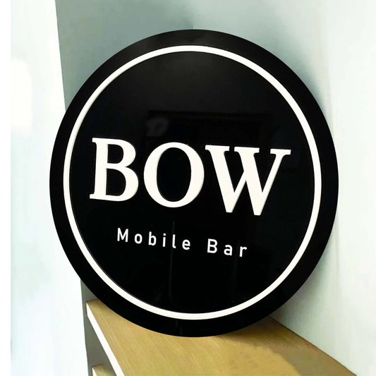 Premium Circular Acrylic Logo Signs (Acrylic) Acrylic: Matte Black