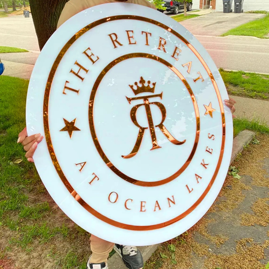 Premium Circular Acrylic Logo Signs (Acrylic) Acrylic: Glossy White