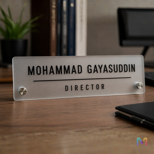 Frosted Acrylic Desk Name Plate