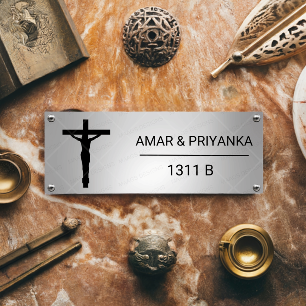 Ethnic Collection - Blessings of Holy Cross | Premium Custom Name Plates for Homes