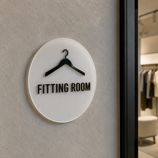 Classic Fitting Room Sign in Acrylic, Changing Room