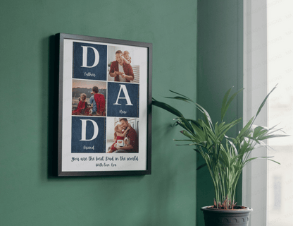 Personalized Photo Collage Frame for Dad | Fathers Day, Best Dad, Gifts for Him & Her