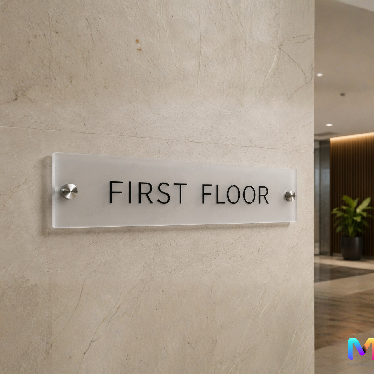 Floor Level Signages in Frosted Acrylic