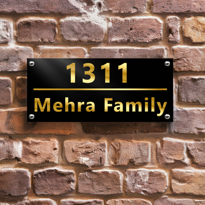 Gleam & Dream - Gold Lettering - House Name Plate | Premium Custom Name Plate for Home