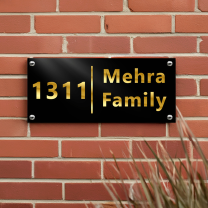 Gleam & Dream - Gold Lettering - House Name Plate | Premium Custom Name Plate for Home