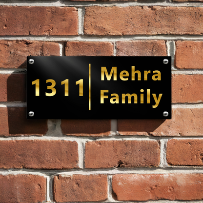 Gleam & Dream - Gold Lettering - House Name Plate | Premium Custom Name Plate for Home