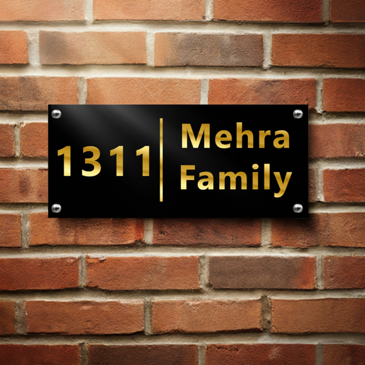 Gleam & Dream - Gold Lettering - House Name Plate | Premium Custom Name Plate for Home