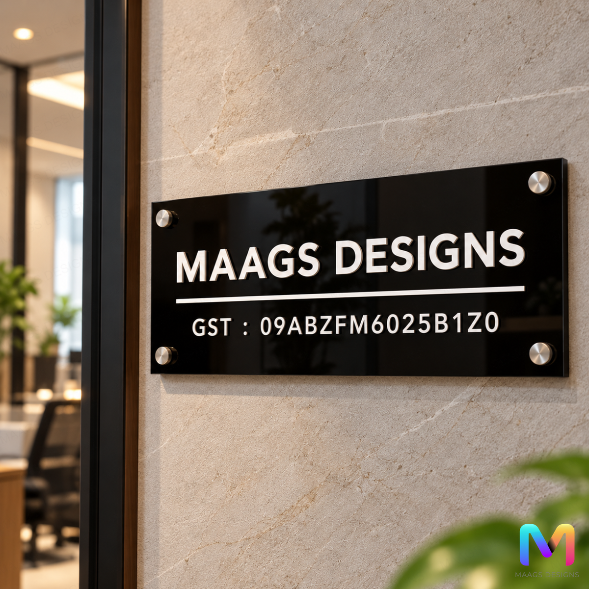 Raised Letter Company GST Acrylic Name Plate for Office & Business