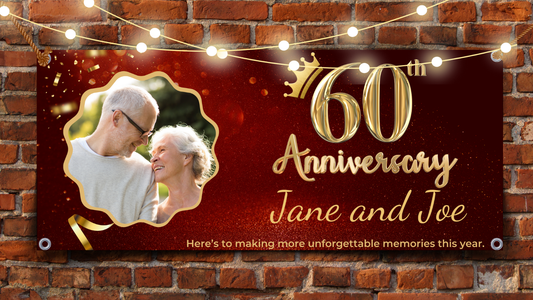 Wedding Anniversary Hanging Banner - #AN02, Anniversary Backdrop