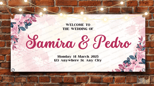 Wedding Hanging Banner - Design #09 | Wedding Party, Celebration Banner, Event Banner, Party Banner