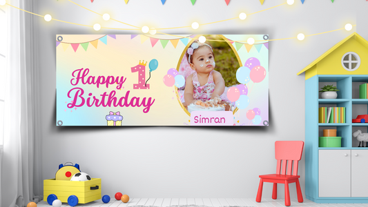 Birthday Hanging Banner - Design #11, Birthday Backdrop