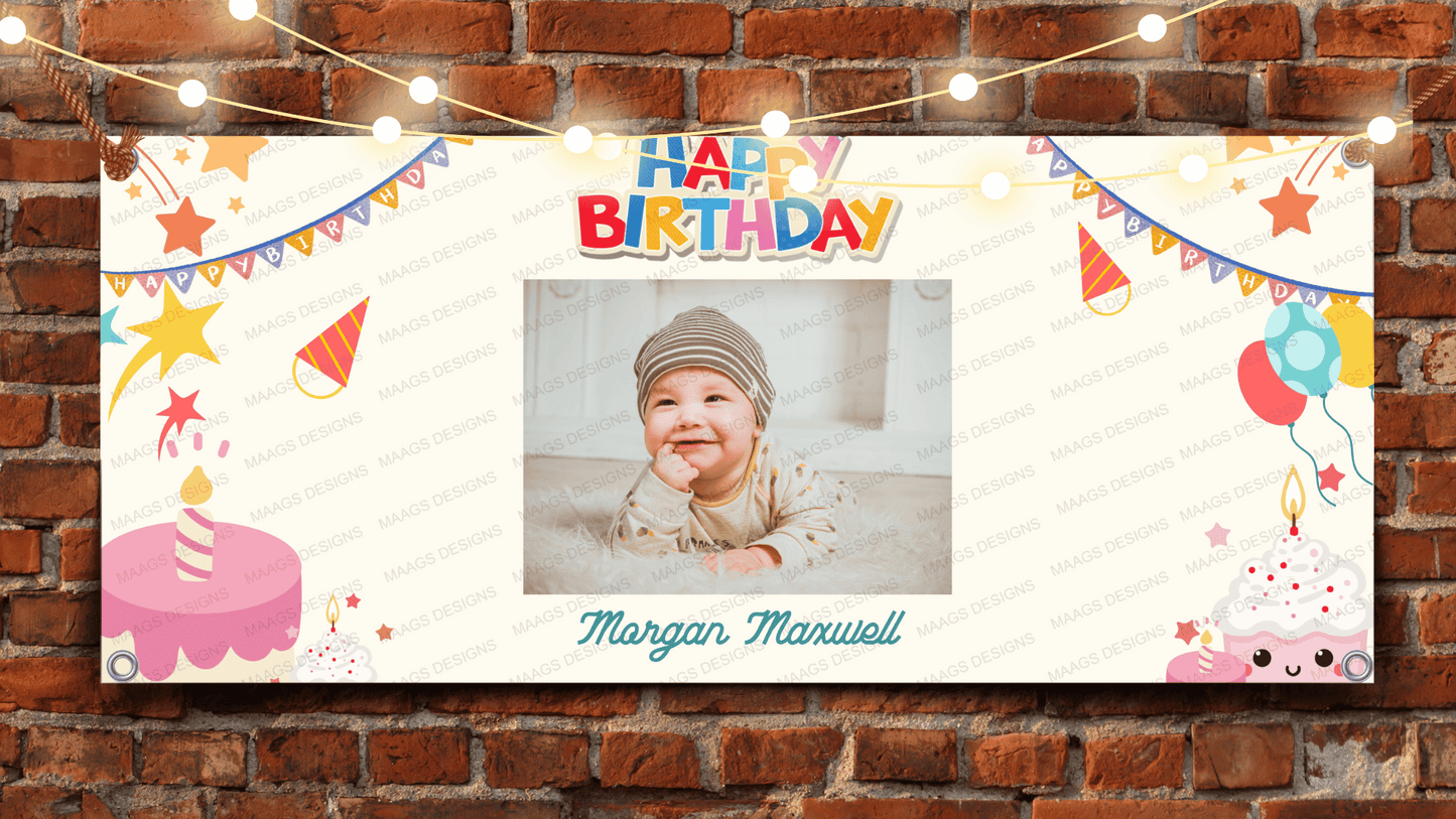 Birthday Hanging Banner - Design #04 | Birthday Party, Celebration Banner, Event Banner, Party Banner