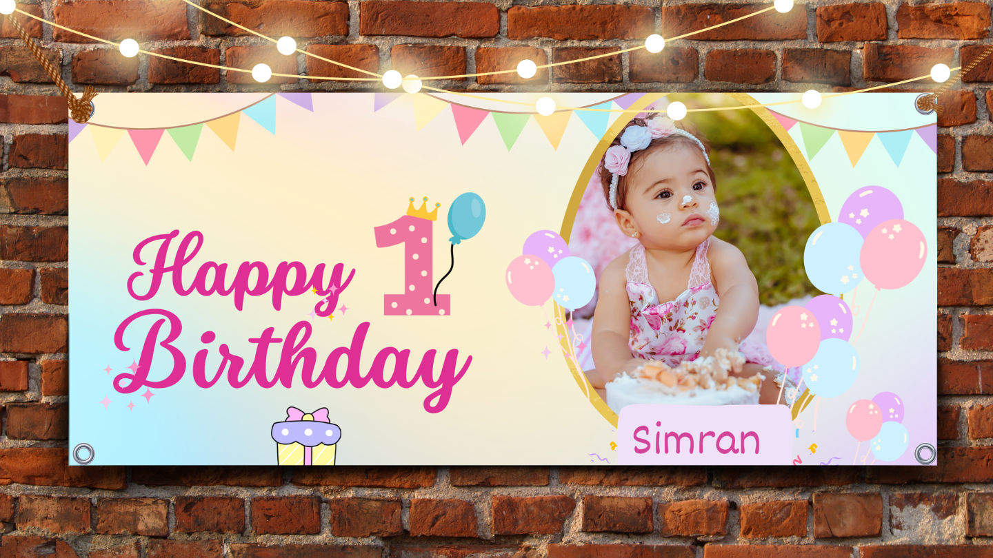 Birthday Hanging Banner - Design #11, Birthday Backdrop