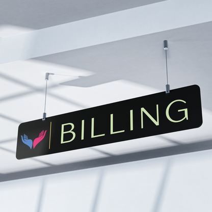 Billing Counter Hanging Name Plate (Acrylic)