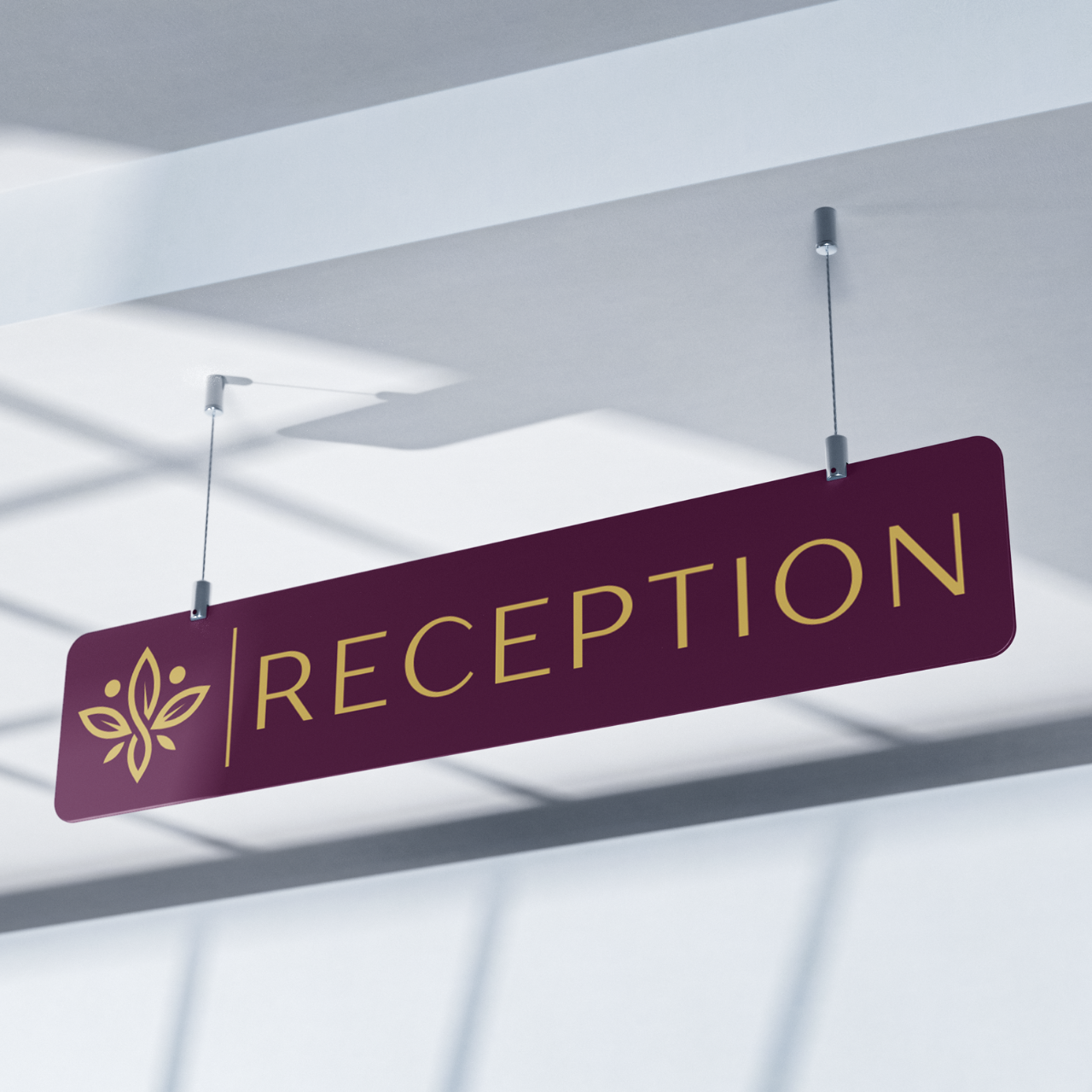 Reception Hanging Name Plate (Acrylic) Mount Hardware - Hanging Studds