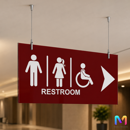 Classic Restroom Sign Boards in Acrylic, Hangling Signs