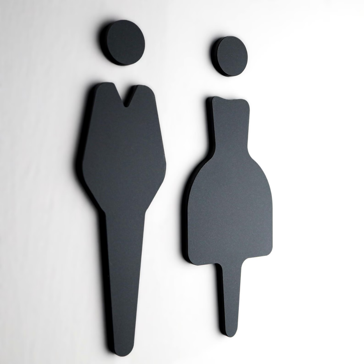 Restroom Sign Boards Noir in Acrylic Acrylic: Matte Black