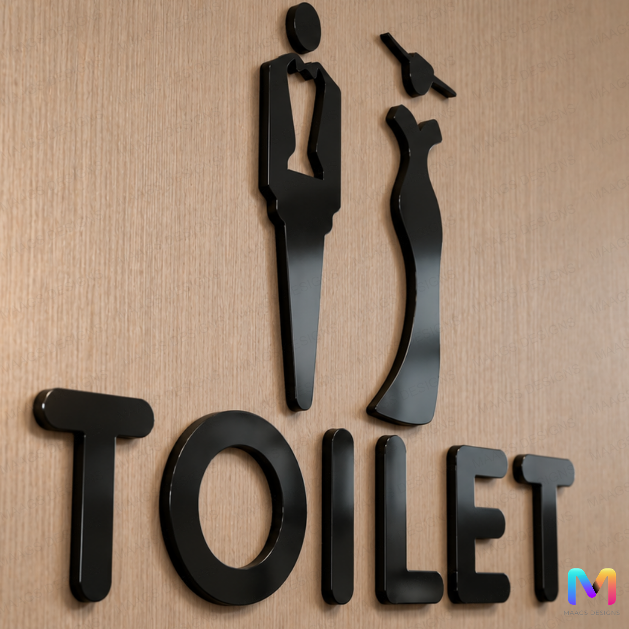 ShadowLine Restroom Sign Boards in Acrylic