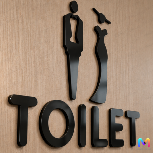 ShadowLine Restroom Sign Boards in Acrylic