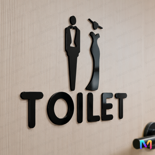 ShadowLine Restroom Sign Boards in Acrylic