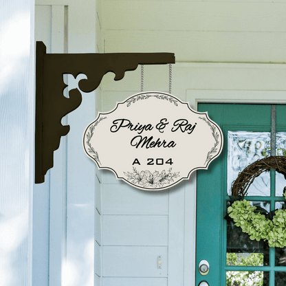 Ethereal Collection - Elegant Ivy - Hanging Name Plate | Premium Custom Name Plate For Home