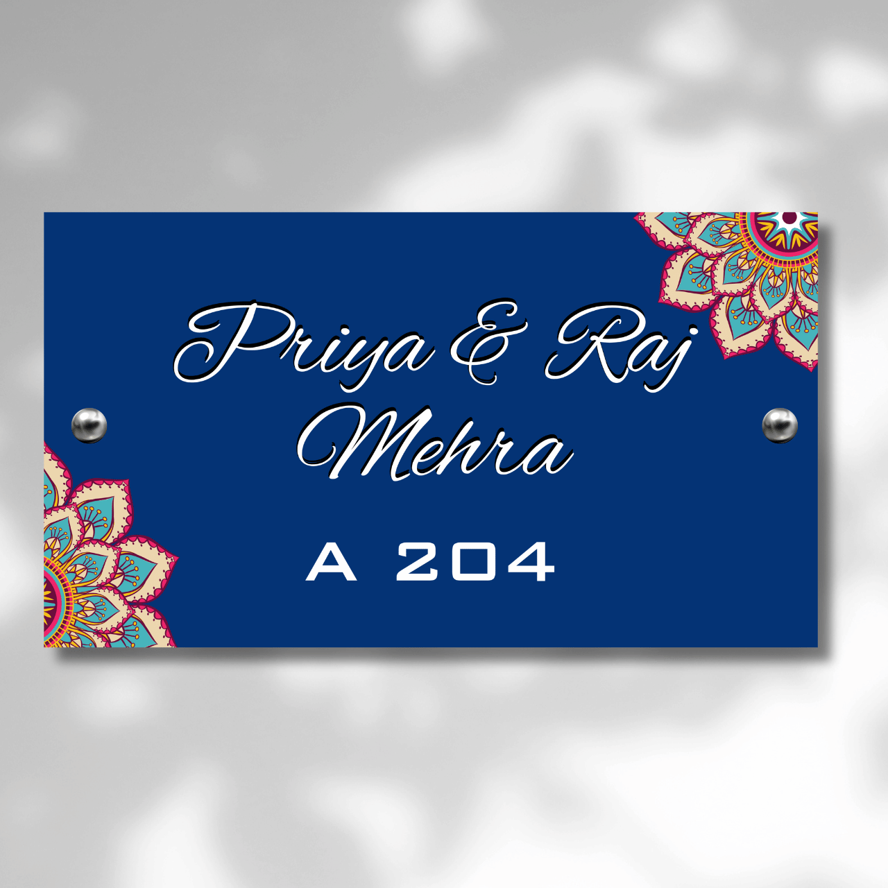 Mandala Collection - Dot Art Name Plate | Premium Custom Name Plate For Home