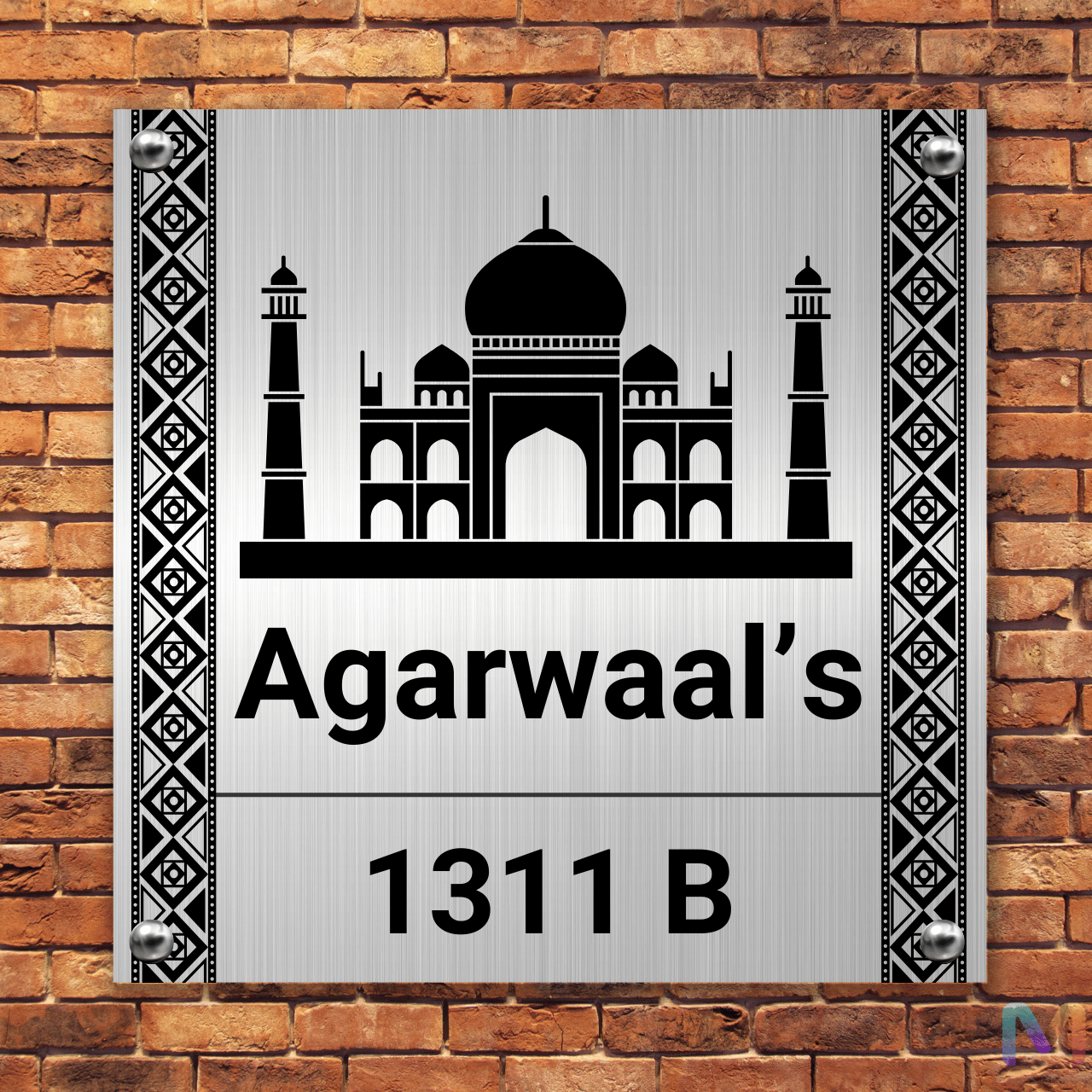 Divinity Collection - City of Agra (Stainless Steel) | Premium Custom Name Plate for Home