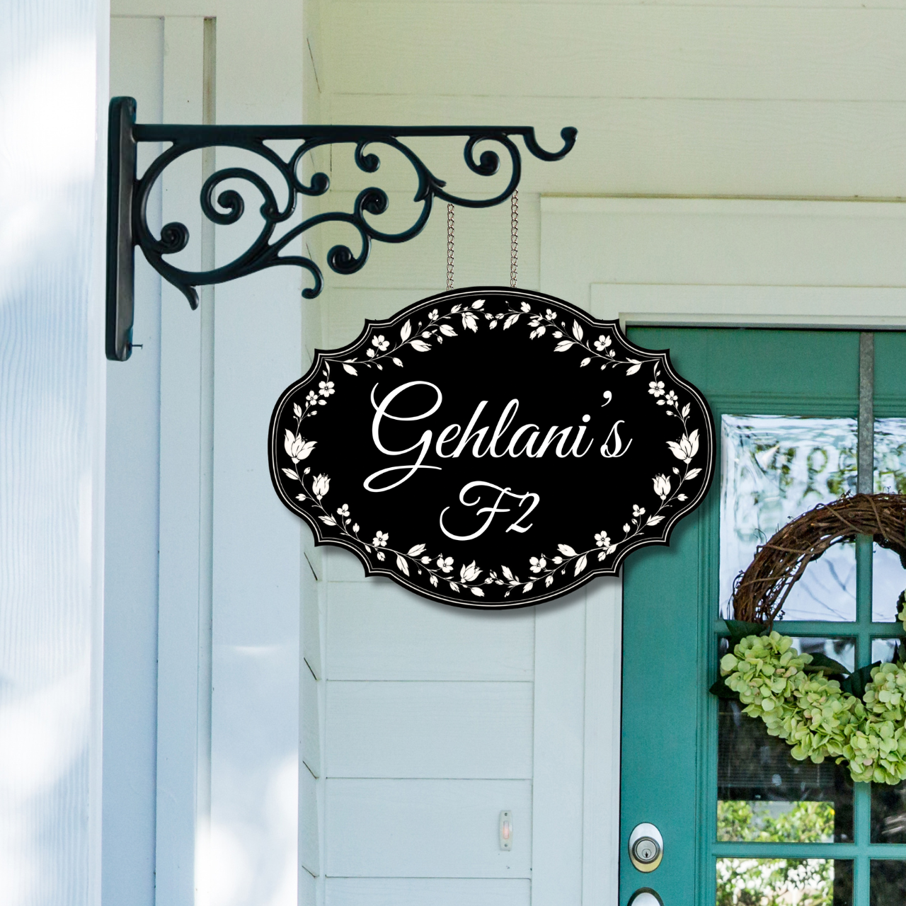 Ethereal Collection - Midnight Ivy - Hanging Name Plate For Home