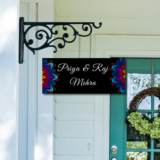 Mandala Collection - Vivid Vows Hanging Name Plate