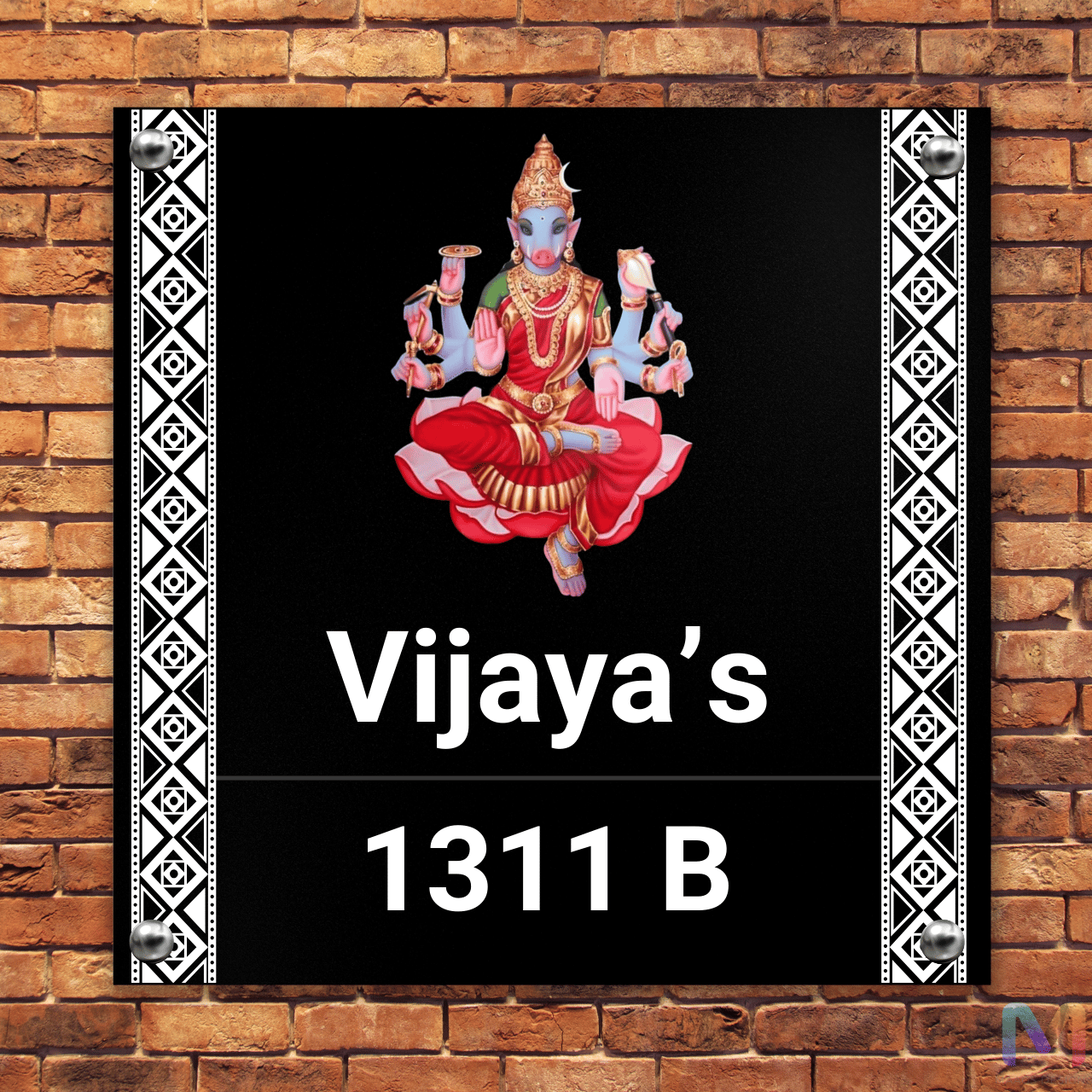 Noir Heritage Collection - Varahi Nilayam (Acrylic) | Premium Custom Name Plate for Home