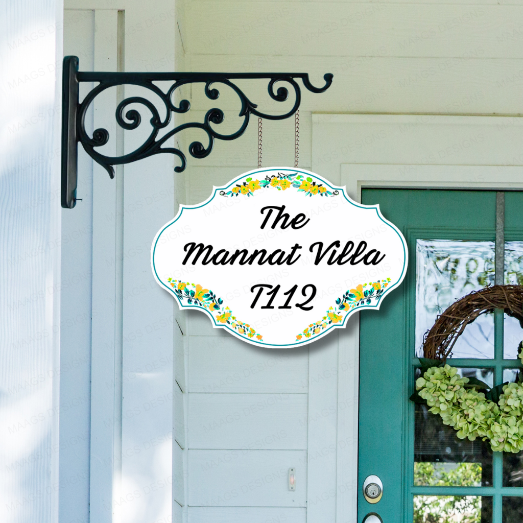 Ethereal Collection - Blossom Harmony - Hanging Name Plate For Home