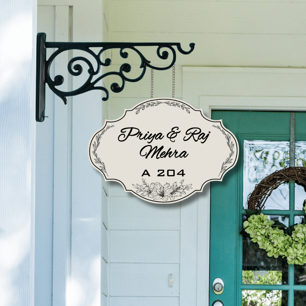 Ethereal Collection - Elegant Ivy - Hanging Name Plate | Premium Custom Name Plate For Home