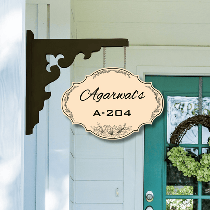 Ethereal Collection - Elegant Ivy - Hanging Name Plate | Premium Custom Name Plate For Home