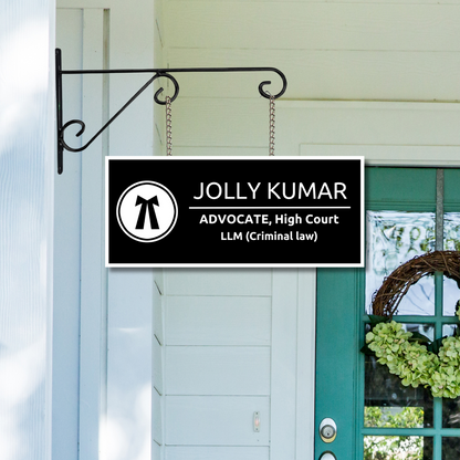 Executive Impressions Collection - Legal Prestige - Hanging Name Plate | Name Plate with Metal Hanging Frame | Premium Custom Name Plate For Business