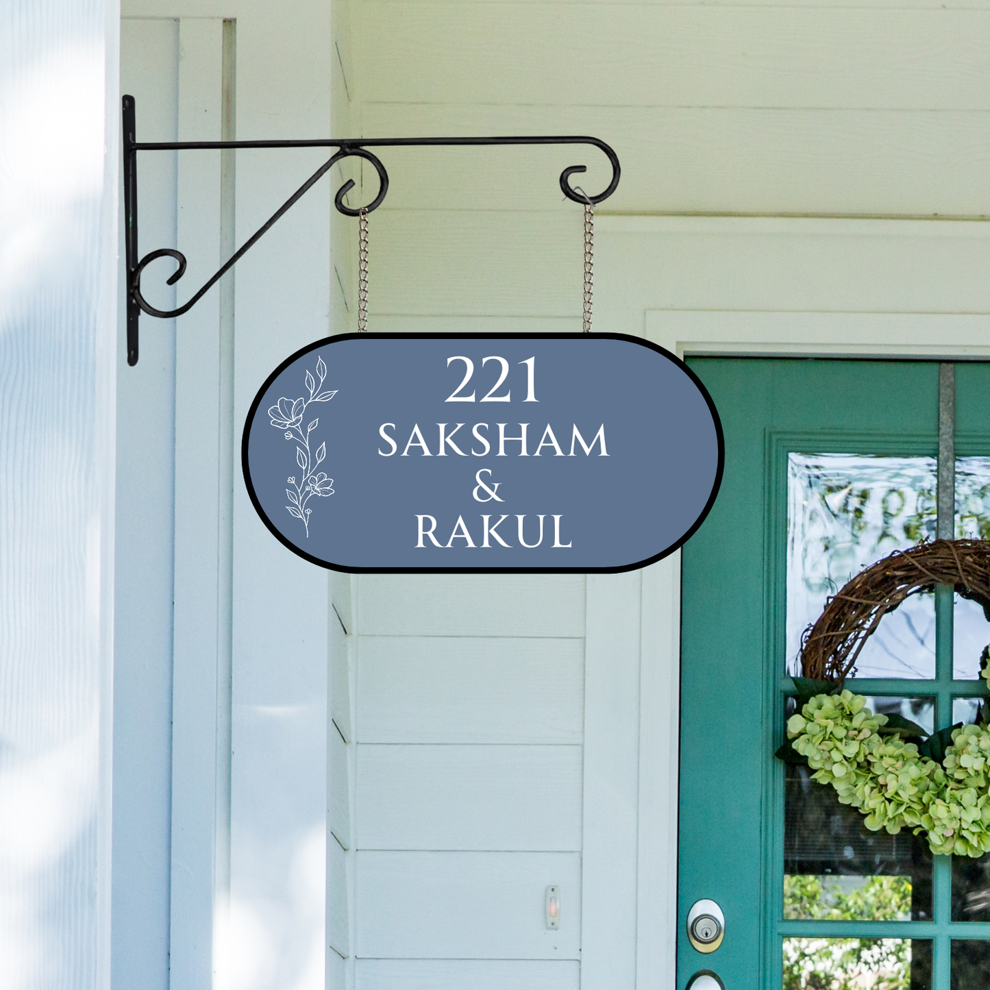 Willow Collection - Manor Bloom - Hanging Name Plate For Home