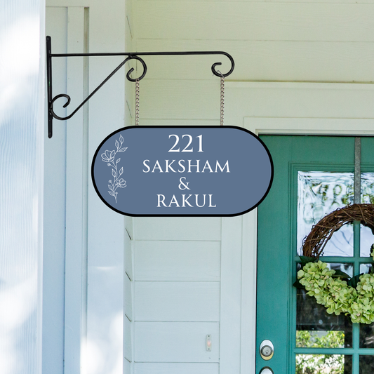Willow Collection - Manor Bloom - Hanging Name Plate For Home