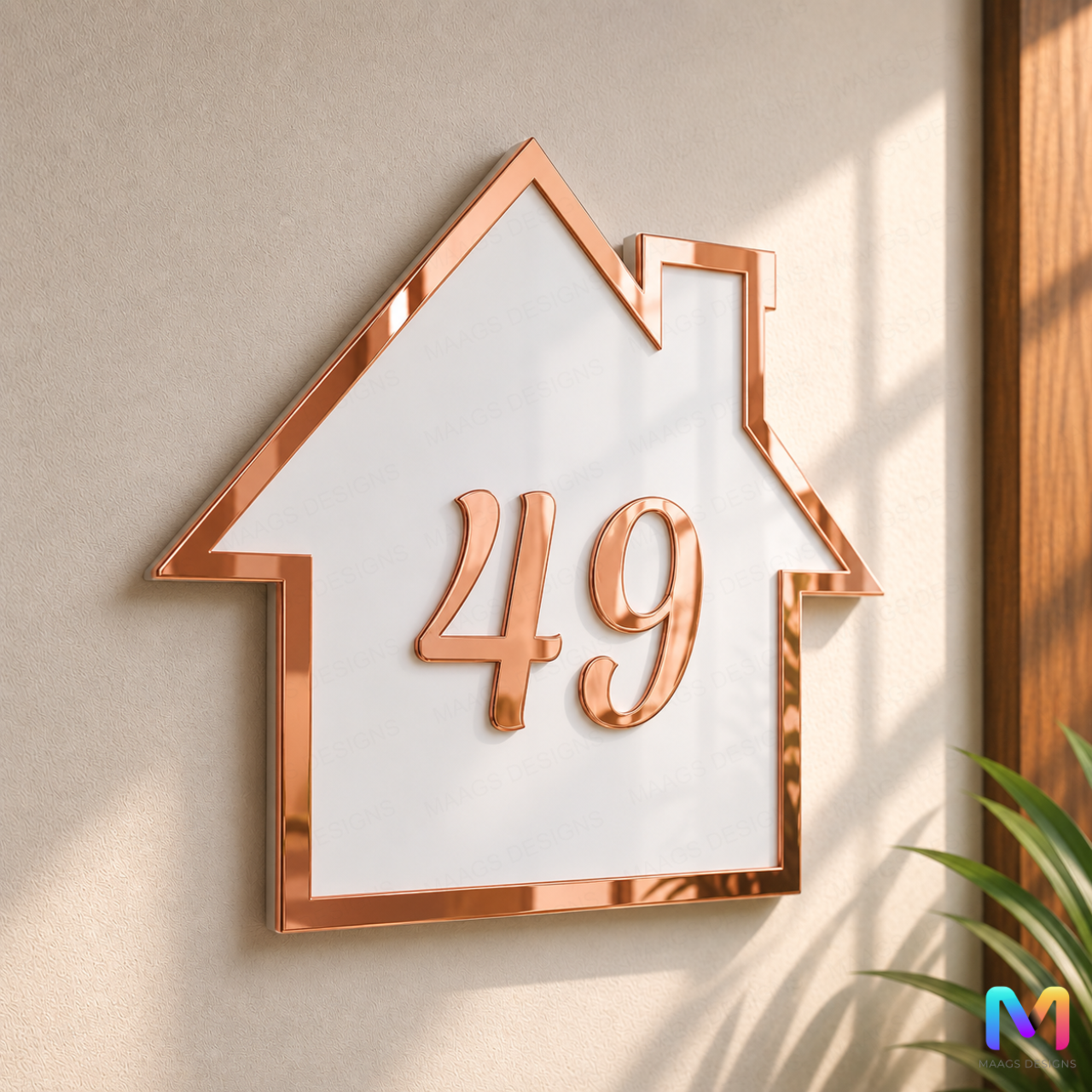 LuxeHaus Acrylic House Number Name Plate