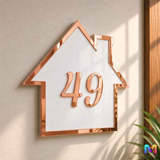 LuxeHaus Acrylic House Number Name Plate