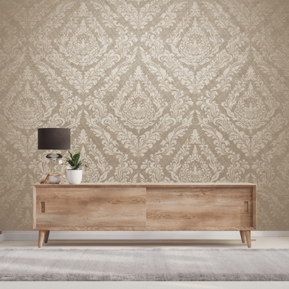 Wallpaper - Elegant Beige (Vinyl) | Premium Quality Wallpapers for Home (Installation not included)