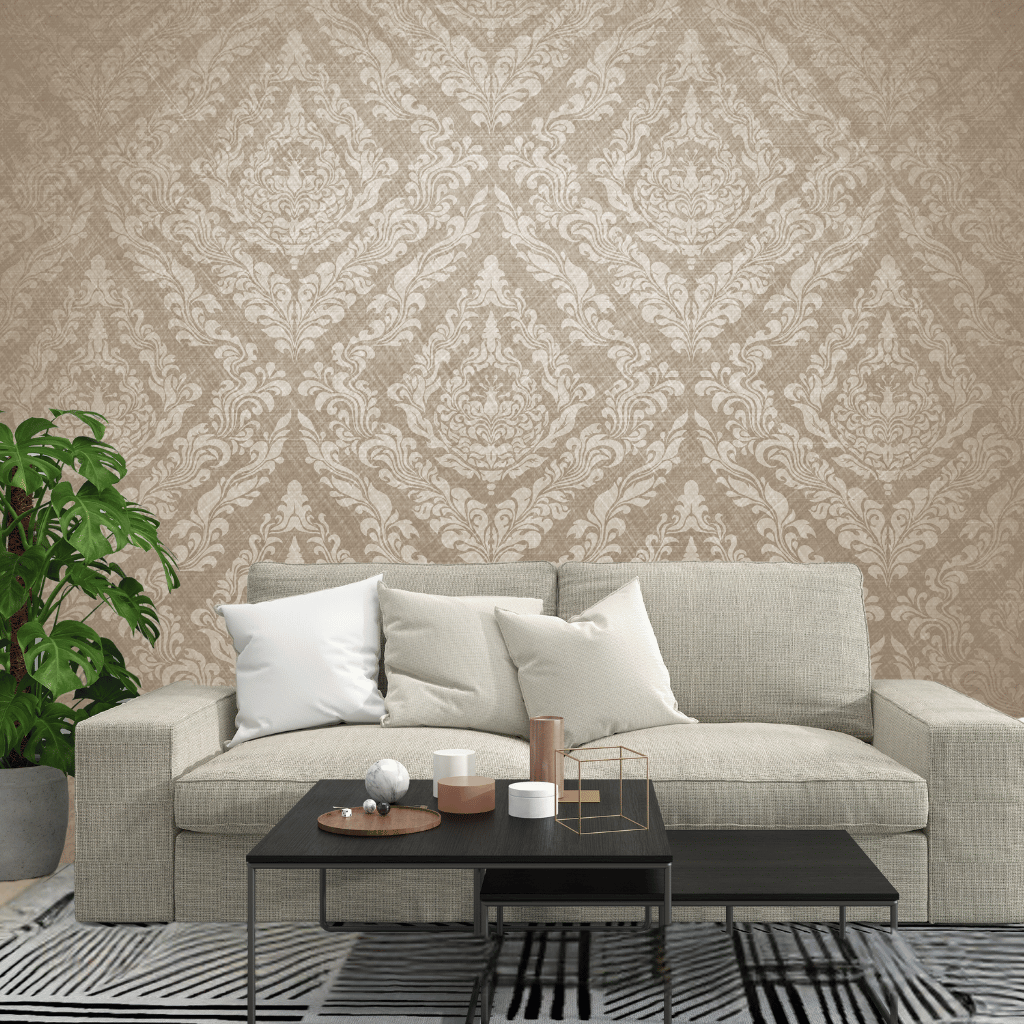 Wallpaper - Elegant Beige (Vinyl) | Premium Quality Wallpapers for Home (Installation not included)