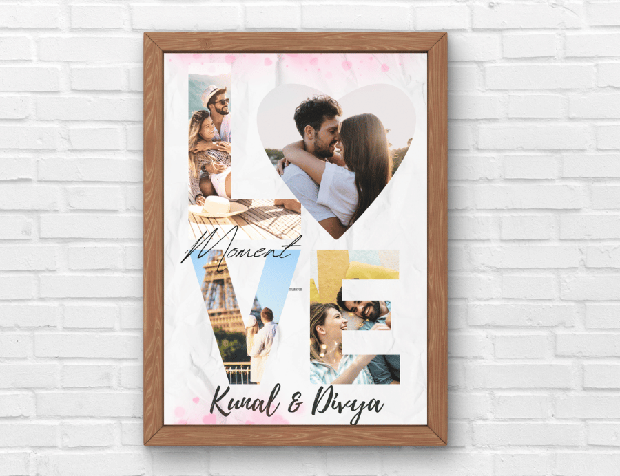 Personalized Love Story Word for Couples, Photo Our Story Timeline | Gifts for Him & Her