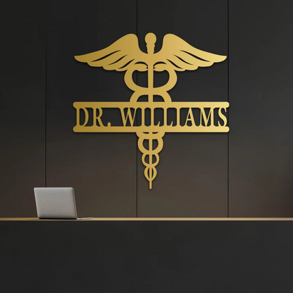 Personalized Doctor Sign, Doctor Decor, Doctor Metal Sign (Stainless Steel)
