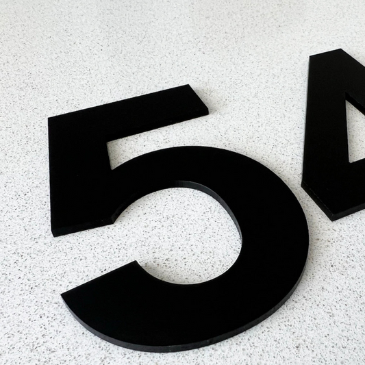 Modern House Numbers - Black (Acrylic), Acrylic Letters for Wall